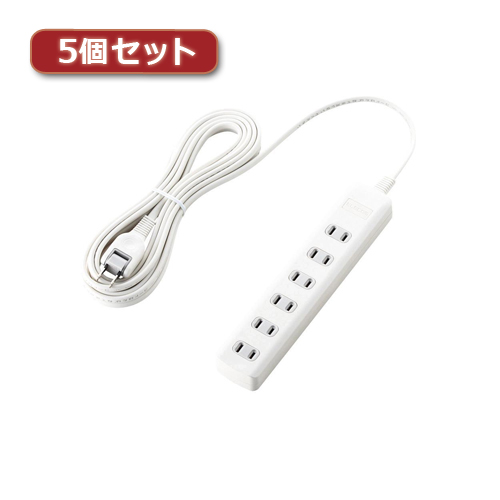 【5個セット】エレコム 雷ガードタップ T-K1A-2650WH T-K1A-2650WHX5(代引不可)【送料無料】