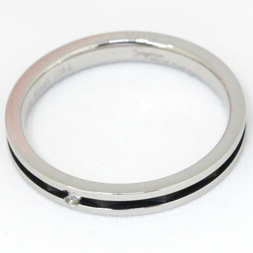 Pure 金属アレルギー対応 ノンアレルギー ステンレス316L ダイヤモンド ペア リング PMS-022-15(代引不可)【送料無料】