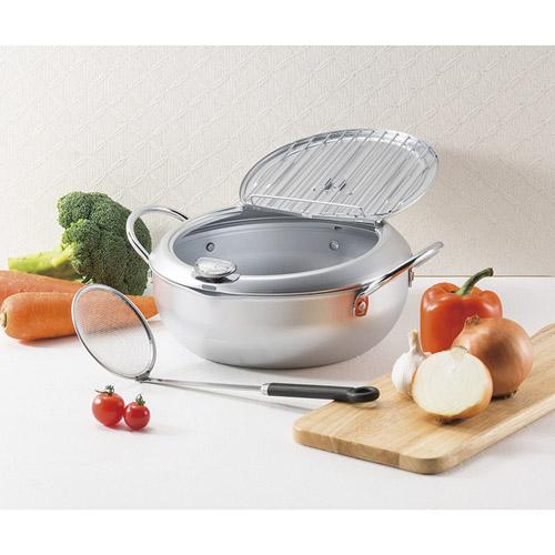 味楽亭 フタ付天ぷら鍋24cm(カス揚げ付) M80807114(代引不可)【送料無料】