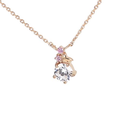 TirrLirr ブランド ネックレス シルバー925 ピンクゴールド キュービック TNS-112 TirrLirr ブランド ネックレス シルバー925 ピンクゴールド