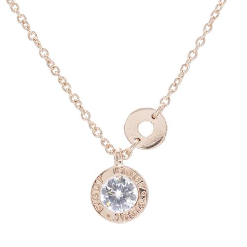 Pure ネックレス ペンダント レディース シンプル ピンクゴールド 大粒 キュービック ジュエリー 丸 サークル PFL-102(代引不可)【送料無料】