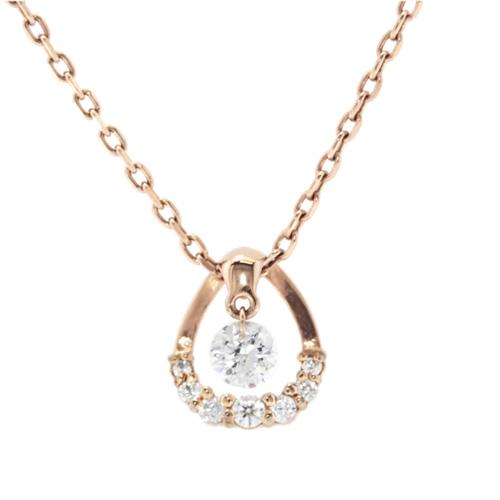 Pure 金属アレルギー対応 ノンアレルギー ステンレス ネックレス レディース ピンクゴールド ストーン NP-224(代引不可)【送料無料】