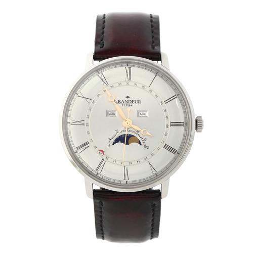 GRANDEUR グランドールプラス メンズウォッチクラシカルムーンフェイズアドバンテックレザーシリーズ レッド GRP014W1(代引不可)【送料無料】