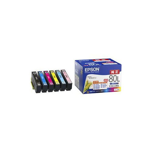 EPSON 純正 インクカートリッジ/増量タイプ (6色パック) IC6CL80L パソコン パソコン周辺機器 インク EPSON(代引不可)【送料無料】の通販は 7,775円