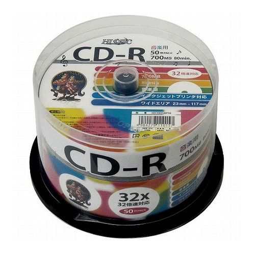 6個セット HI DISC ハイディスク CD-R 700MB 50枚スピンドル 音楽用 32倍速対応 白ワイドプリンタブル HDCR80GMP50X6(代引不可)