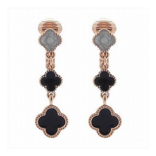 Fleur フルール イヤリング レディース エレガント ブラック ホワイト シルバー ピンク ゴールド 花 リバーシブル 0003pfle-101(代引不可の通販は