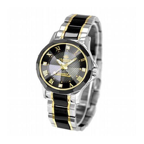 J.HARRISON 4石天然ダイヤモンド付ソーラー電波婦人用時計 JH-1979LBK(代引不可)【送料無料】