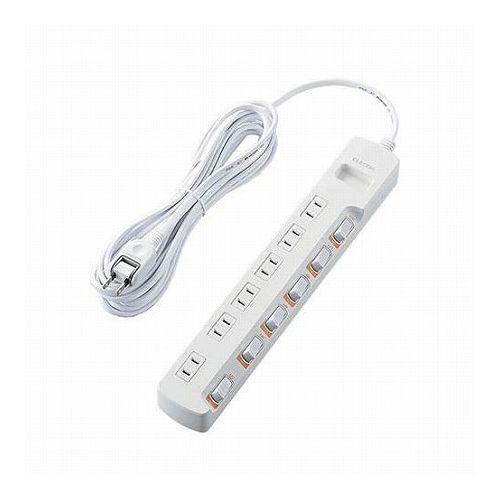 5個セットエレコム 省エネタップ/無灯個別スイッチ/雷ガード付/6個口/5m/ホワイト T-K5B-2650WHX5(代引不可)【送料無料】