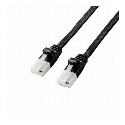 5個セットエレコム LANケーブル/CAT6A準拠/爪折れ防止/フラット/10m/ブラック LD-GFAT/BK100X5(代引不可)【送料無料】