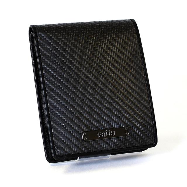 FRUH カーボン2つ折りウォレット GL27 日本製 カーボンシート 牛革 ブラック 黒 財布 通勤 通学(代引不可)【送料無料】の通販は