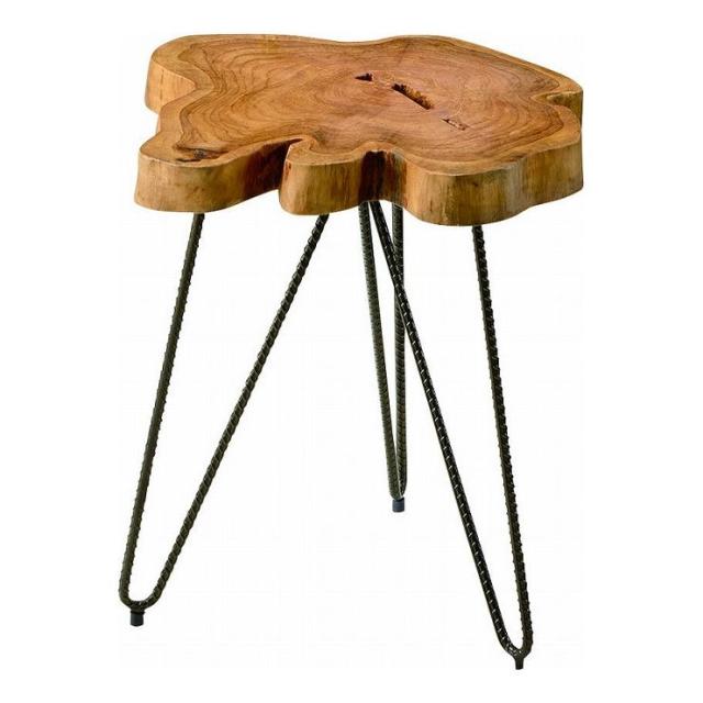 テーブル 約幅40×奥行40×高さ45 天然木 スチール ラッカー塗装(代引不可)【送料無料】の通販は