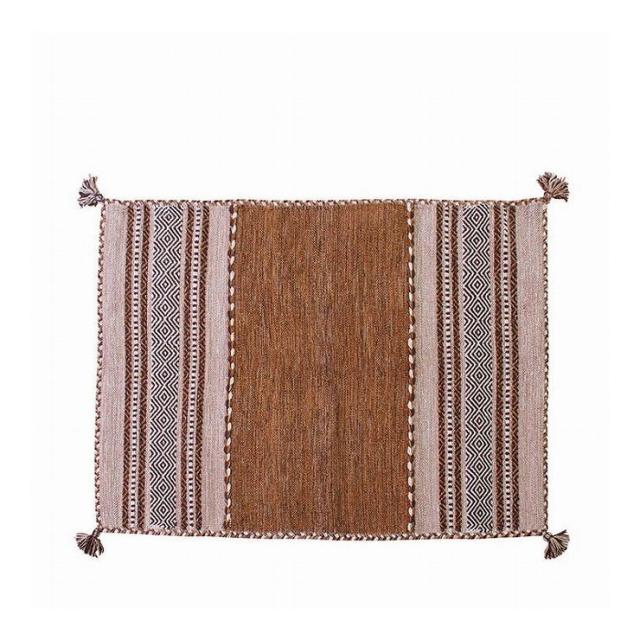 ラグ 幅90×奥行130 コットン ベージュ グレー ネイビー(代引不可)【送料無料】の通販は 5,452円