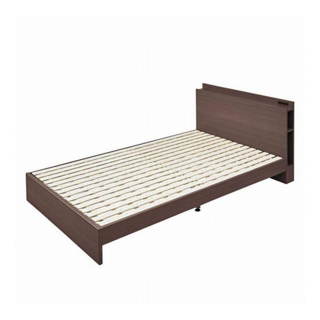 セミダブルベッド 幅122×奥行207×高さ75 座面高24 プリント紙化粧合板 すのこ ブラウン ナチュラル(代引不可)【送料無料】