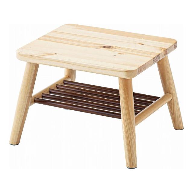 ミニスツール 幅37×奥行32×高さ25 天然木 パイン ラッカー塗装(代引不可)【送料無料】