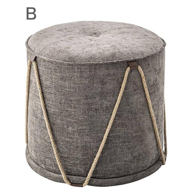 スツール 幅48×奥行48×高さ45 木フレームポリエステル コットン(代引不可)【送料無料】