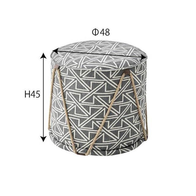 スツール 幅48×奥行48×高さ45 木フレームポリエステル コットン(代引不可)【送料無料】