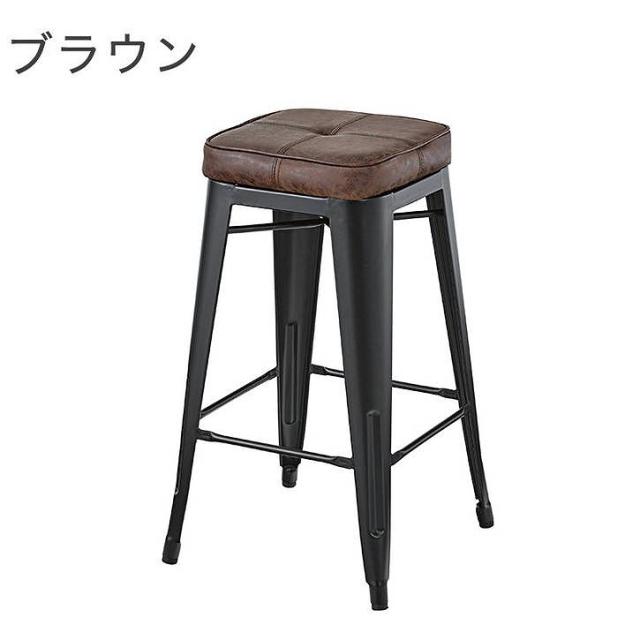 ハイスツール 幅41×奥行41×高さ70 スチール ソフトレザー ブラック ブラウン キャメル(代引不可)【送料無料】