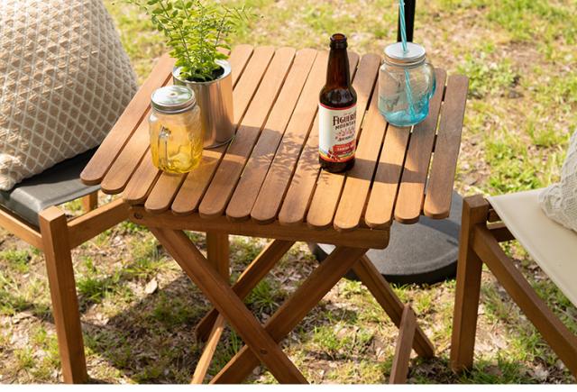 アウトドアテーブル 幅60cm ハイテーブル カフェテーブル ダイニングテーブル 折りたたみ式 木製 おしゃれ 円形 丸型 コンパクト 持ち運の通販はau Pay マーケット リコメン堂インテリア館