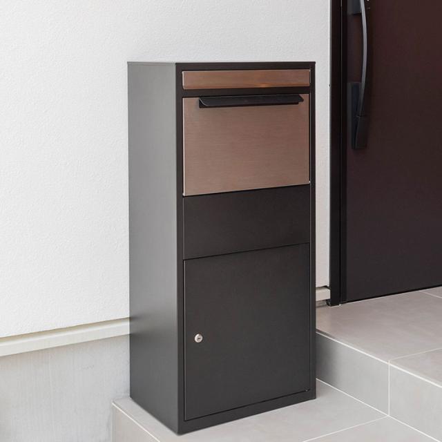 宅配ボックス 一戸建て 大容量 完成品 ステンレス デリバリーボックス 郵便受け ポスト 置き型 防水 郵便ポスト 鍵付き アンティーク 玄関 エントランス(代引不可)【送料無料】 28,628円