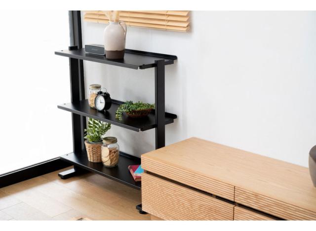 2WAY 3段 ラック 幅80.5cm シェルフ 棚 収納棚 オープンラック 本棚 斜め 店舗ディスプレイ 什器 スチール シンプル ブラック スモークピンク ホワイト(代引不可)【送料無料】