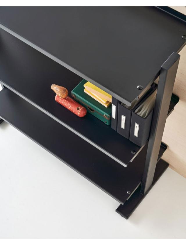 2WAY 3段 ラック 幅80.5cm シェルフ 棚 収納棚 オープンラック 本棚 斜め 店舗ディスプレイ 什器 スチール シンプル ブラック スモークピンク ホワイト(代引不可)【送料無料】