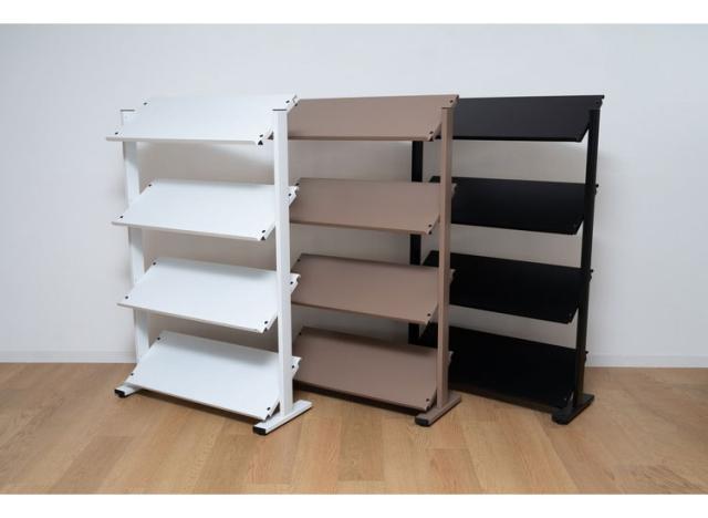 2WAY 4段 ラック 幅80.5cm シェルフ 棚 収納棚 オープンラック 本棚 斜め 店舗ディスプレイ 什器 スチール シンプル ブラック スモークピンク ホワイト(代引不可)【送料無料】_10