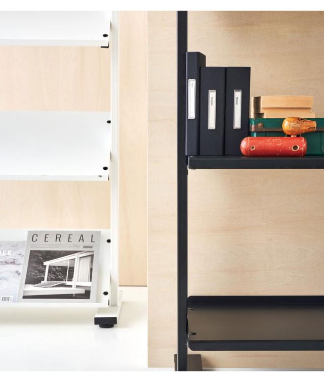 2WAY 4段 ラック 幅80.5cm シェルフ 棚 収納棚 オープンラック 本棚 斜め 店舗ディスプレイ 什器 スチール シンプル ブラック スモークピンク ホワイト(代引不可)【送料無料】_9