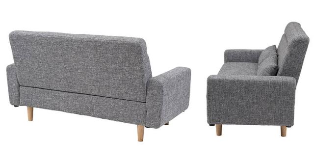 ソファ 2WAY ローソファ クッション付き 幅150cm 2人掛け 3人掛け 2.5人掛け おしゃれ シンプル モダン グレー ベージュ ファブリック 布製 アームソファ 肘あり 肘置き 木フレーム ロータイプ(代引不可)【送料無料】_15