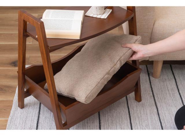 ペットベッド サイドテーブル テーブル ペット 犬 猫 ウサギ シンプル おしゃれ 北欧 持ち手 ハンドル クッション付き 木製 天然木 ナチュラル ブラウン リビング 高さ60cm(代引不可)【送料無料】の通販は