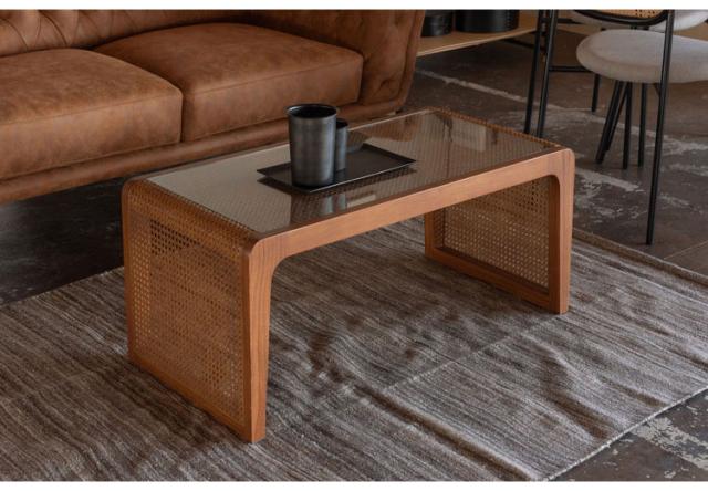 池さん【希少品】G-plan センターテーブル 籐張り ラタン ガラス天板 池さん【希少品】G-plan センターテーブル 籐張り ラタン ガラス