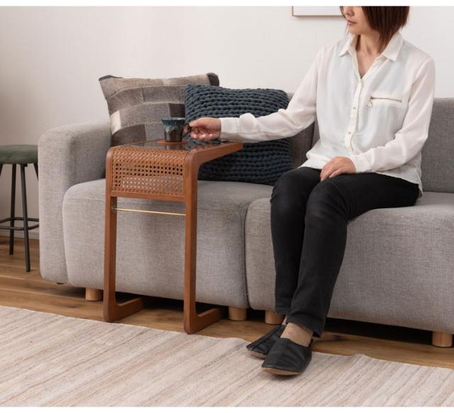 送料無料』 ラタン 籐 ガラステーブル M10948192通販