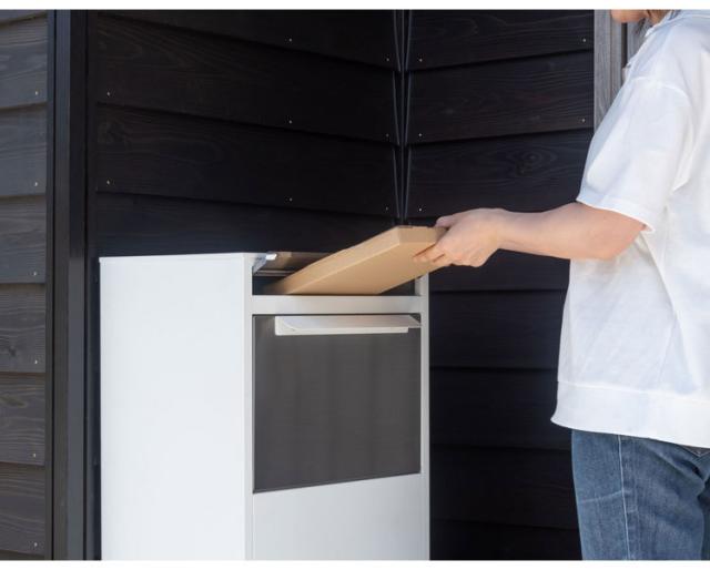 デリバリーボックス デリバリーボックス デリバリーBOX 宅配ボックス 宅配BOX ポスト ブラック 鍵付き ステンレス シンプル おしゃれ インテリア 北欧 一人暮らし 新生活 コンパクト(代引不可)【送料無料】