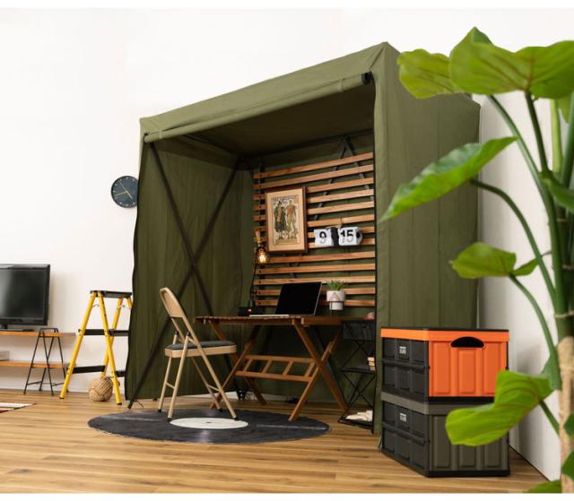 テント テント ルームテント おこもり プライベート ベッドスペース クローゼット 販売 シンプル インダストリアル カジュアル ベージュ グリーン インテリア 北欧 おしゃれ 省スペース コンパクト(代引不可)【送料無料】