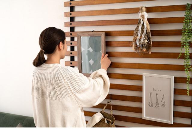 スラットデザイン 間仕切り ナチュラル・ダークブラウン 東谷