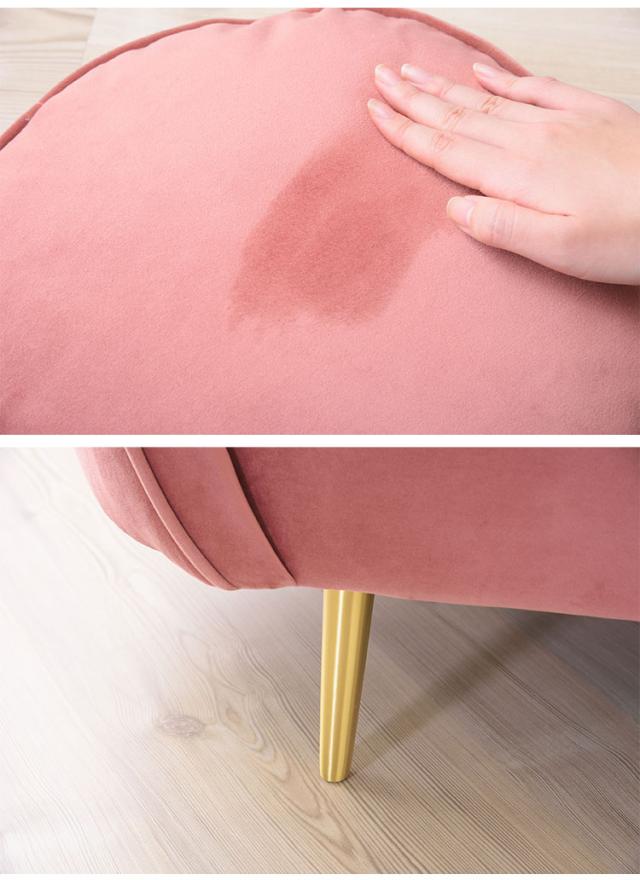 ソファ ソファー 2人掛け 2人掛けソファー アーム付き 幅162cm ファブリック 布地 ベロア生地 クッション付き かわいい 高級感 上品 おしゃれ ピンク グレー(代引不可)【送料無料】の通販は