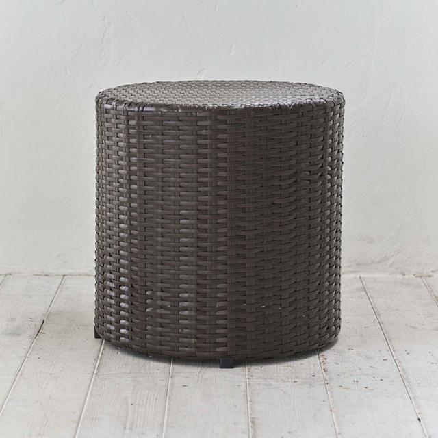 スツール ラウンド チェア おしゃれ柱 椅子 いす アームレス 肘なし アルミ 高さ40cm 軽量 軽い リゾート風 ラタン調 南国 ベランダ 庭 ガーデン 完成品 単品 プールサイド シンプル 新生活(代引不可)【送料無料】