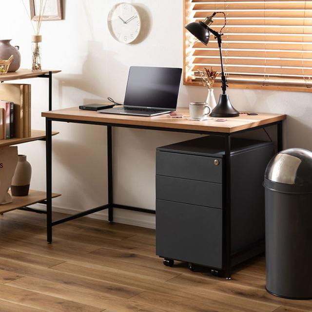 デスク パソコンデスク 120cm 学習机 勉強机 机 おしゃれ 木目調 ナチュラル スチール脚 オフィスデスク シンプルデスク テーブル 在宅勤務 テレワーク リモートワーク(代引不可)【送料無料】