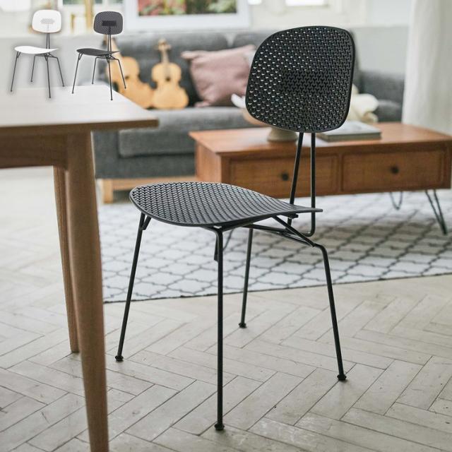 ダイニングチェア おしゃれ 椅子 イス チェアー スチール プラスチック アームレス 肘なし 肘掛けなし 固定脚 スリム シンプル モダン インダストリアル 黒 ブラック 白 ホワイト 新生活(代引不可)【送料無料】