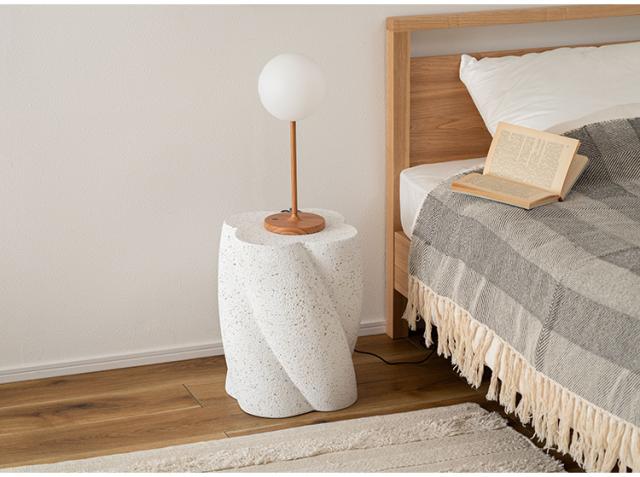 サイドテーブル AST-60 東谷 サイドテーブル テラゾー柄 おしゃれ オブジェ ナイトテーブル ソファサイド グレー モダン ベッドサイド ミニテーブル ストーン 大理石調 ツイスト 石 灰色 マー_8