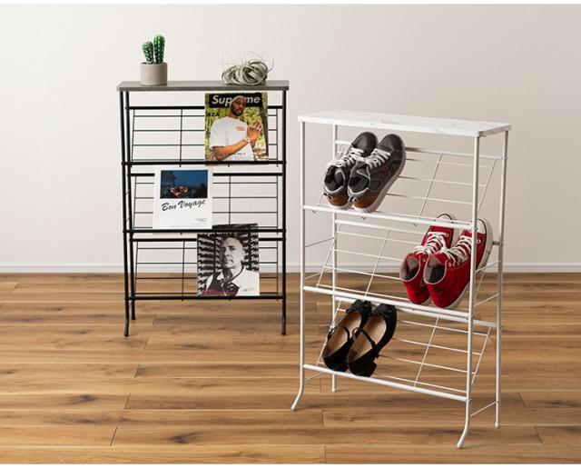 石目調シューズ・ディスプレイラック LFS-55 東谷 シューズラック 3段