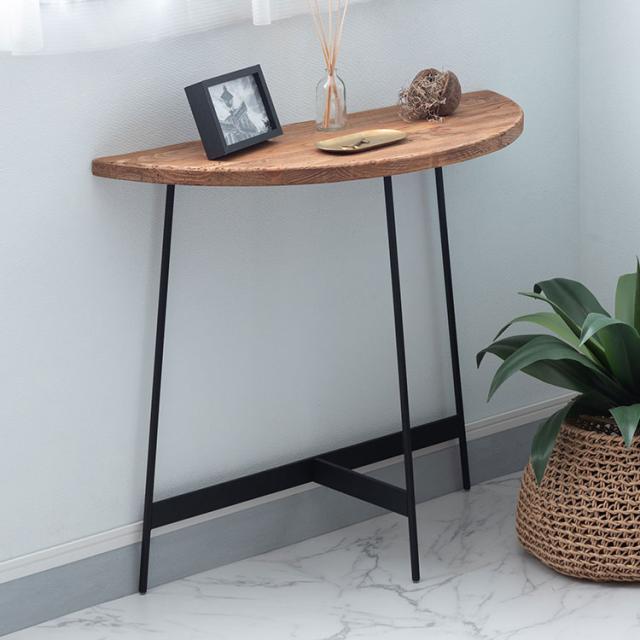 アンティーク 半円テーブル ブラック 無垢材 古家具 黒色 カウンター アンティーク 半円テーブル ブラック 無垢材 古家具 黒色 カウンター