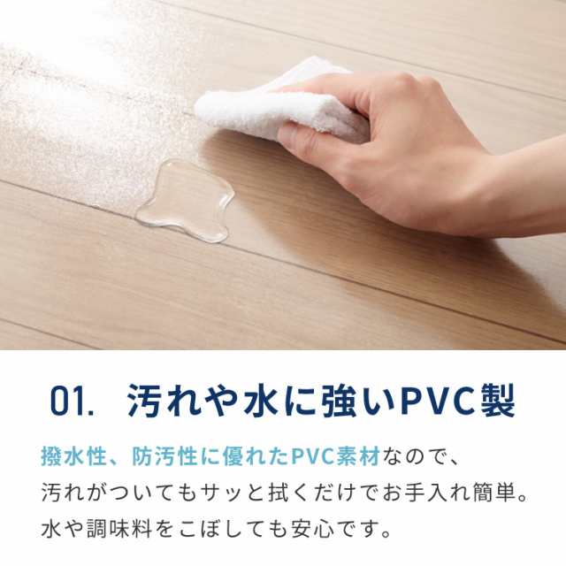 キッチンマット 45×240cm クリア 透明 1.5mm厚 大判 PVC 撥水 床暖房対応 収納 シンプル 床保護シート おくだけマット  PVCキッチンマッの通販はau PAY マーケット - リコメン堂インテリア館