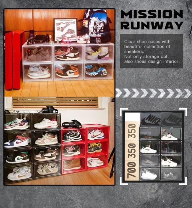 シューズボックス 横型 6個セット マグネット シューズケース