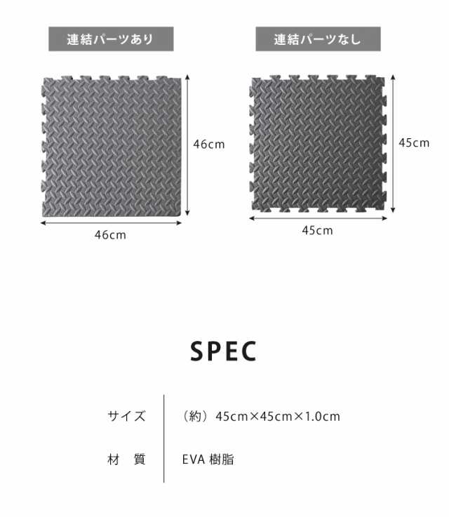 トレーニングマット 厚型 8枚セット 45×45cm 厚さ1cm ジョイント式 床