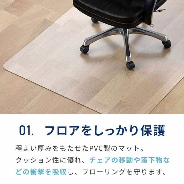 床を保護する チェアマット 出廻る 180×90cm 1.5mm厚 クリア RCM-