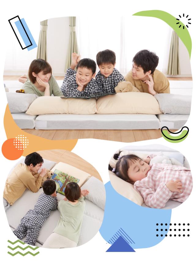 折りたたみマットレス コンパクト ホワイト 厚さ10cm 幅280cm 炭入り 三つ折り 高反発 190N 4人用 シングル3枚組ファミリーサイズ 