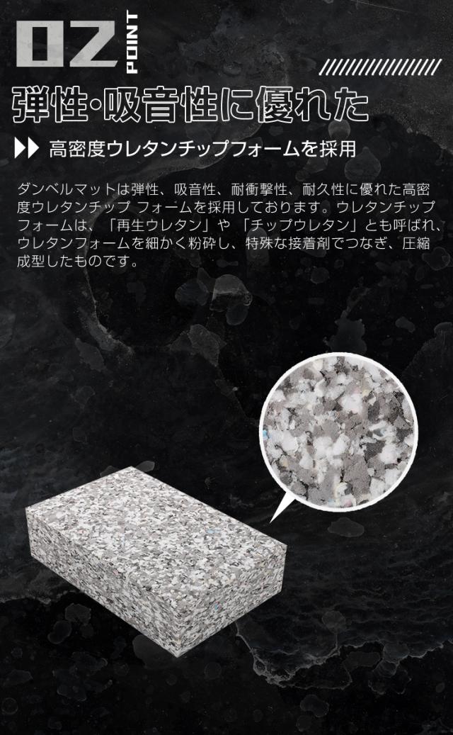 ダンベルマット ブラック 40×60cm 厚さ15cm 2個セットトレーニングマット 衝撃吸収 防音  筋トレ 安全 クッション コンパクト