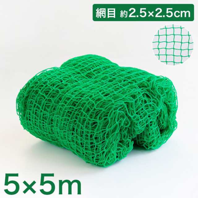 バックネット 野球 5×5m 網目2.5cm グリーン 防球ネット ネット