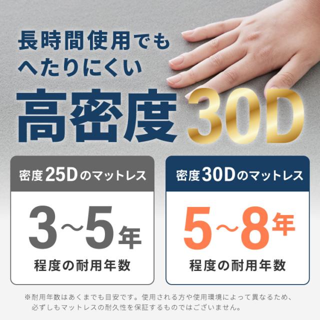 高反発マットレス シングル 極厚10cm 高密度 30D 高反発 300N フラット 三つ折り 硬め ウレタン へたりにくい 活性炭入り 消臭 両面仕様 リバーシブル へたりにくい 洗える 超高反発 敷布団【送料無料】_6