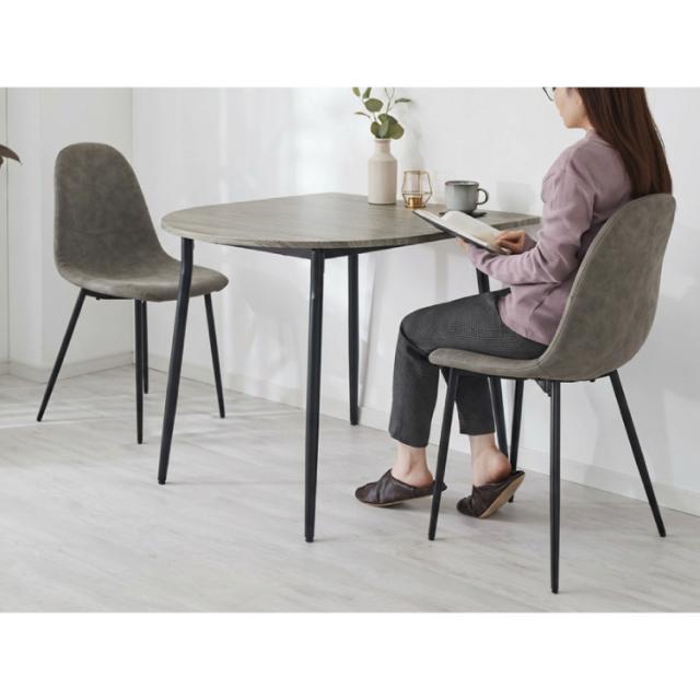 ダイニングテーブル 半円 80×90cm 壁付け カフェテーブル 2人用 二人用 80cm 円形 丸 テーブル 木目調 カフェ風 ダイニング 省スペース コンパクト おしゃれ【送料無料】_3